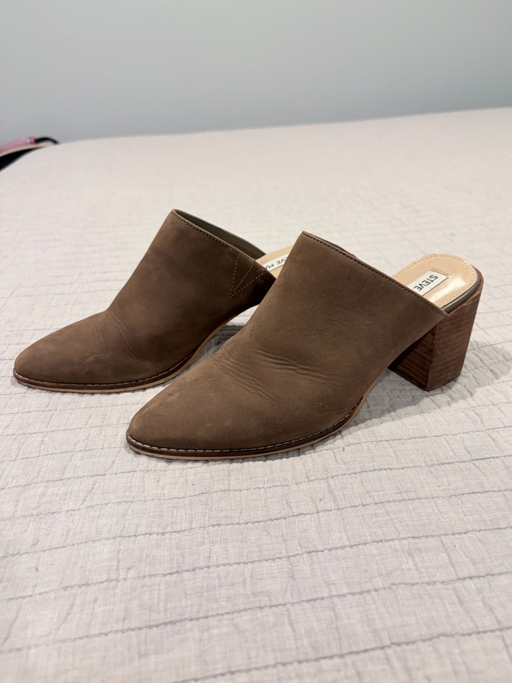 Steve Madden Shaylon Brown Leather Mule Heels Size 8
